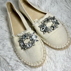 Marc Fisher Embellished Gemstone Jewel Fabric Espadrilles